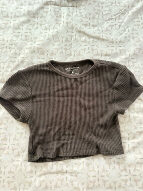 Brown SET waffle shirt
